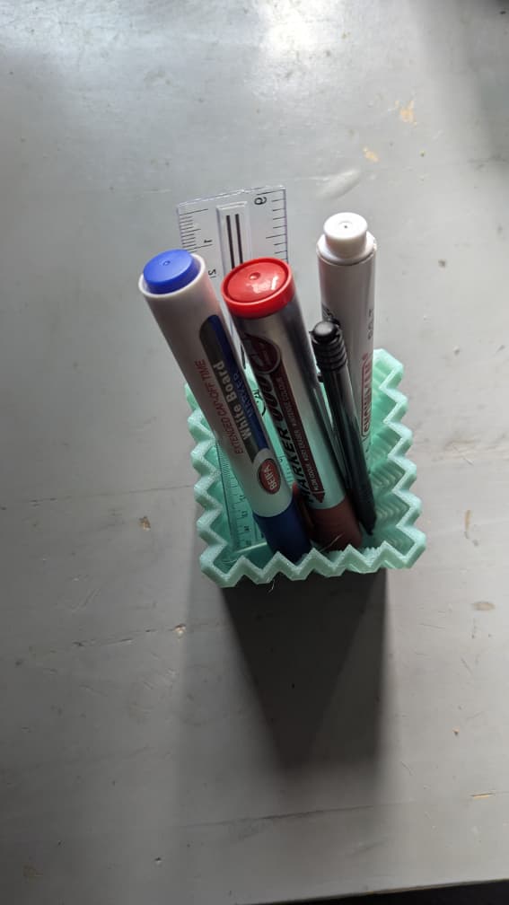 Msoka IoT Lab 3D desk box for pens and pencils (top view)
